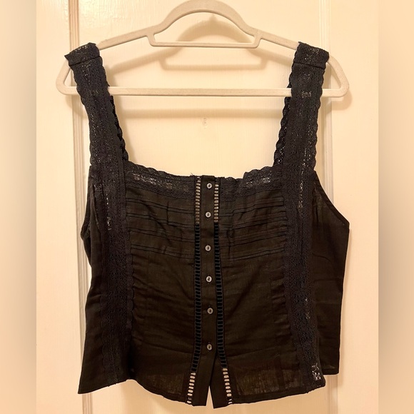 Free People Maggie Lace Tank - Black XL - Picture 2 of 4